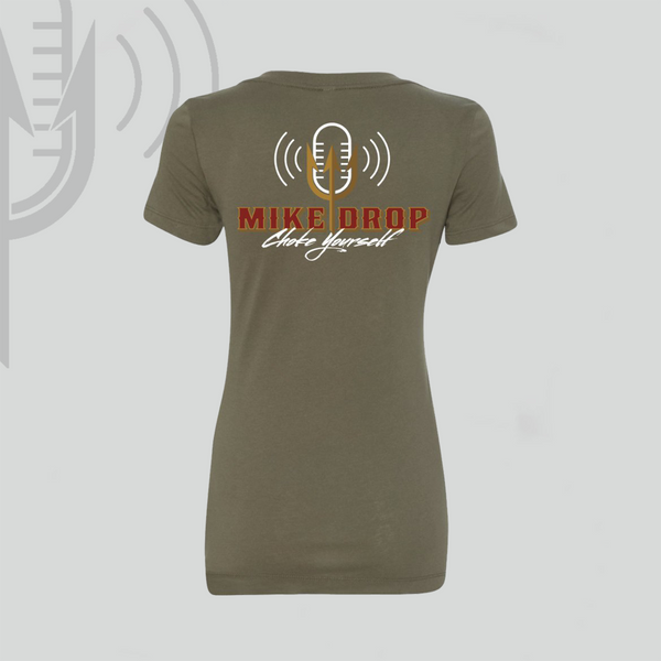 Mike Drop Women’s V-Neck - Military Green