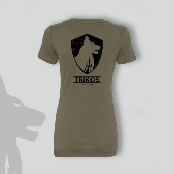 Trikos Women’s V-Neck - Olive Green